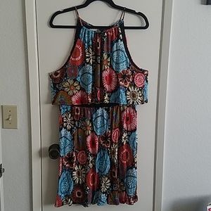 Floral tiered halter dress